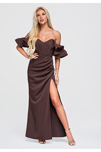 Larica Women's Evening Dress, Maxi Length, Heart Neckline LA-OM-DLR396
