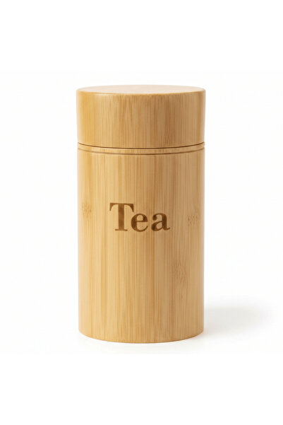 AKDC Bamboo Tea Canister With Airtight Lid - 15*7 cm