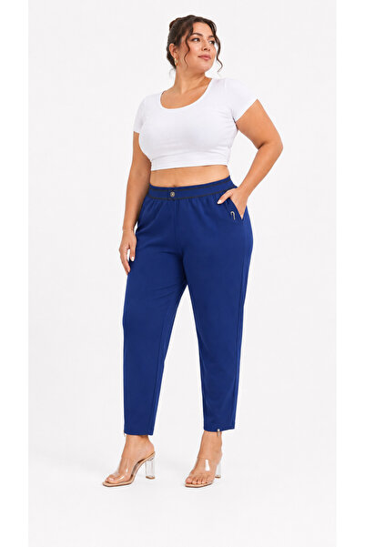 MOTIVATION Plus Size Parachute Fabric Elasticized High Waist Zipper Detail Na...