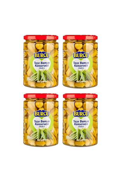 BURCU Taze Bamya Konservesi 550 gr Cam x 4 Adet