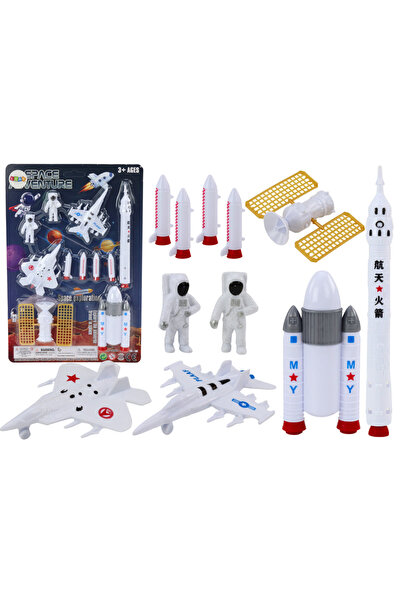 LEAN Set de figurine spațiale cu astronauți și rachete, 33,5 x 22,5 x 4 cm, m...