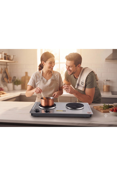 Primo Plus DX2819 Double Electric Hot Plate - 1000W Portable Countertop Stove...