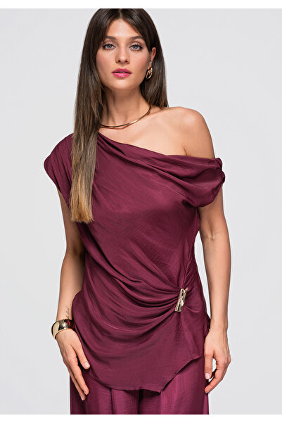 OMBRE Women's Blouse, Asymmetrical Design, Long Sleeve OW-TS-E0053