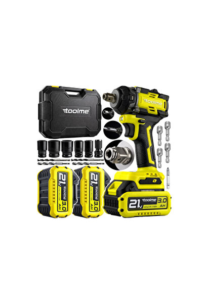 Toolme Cheie de impact electrică fără fir pentru roți, 650 Nm, 21 V, TM 084