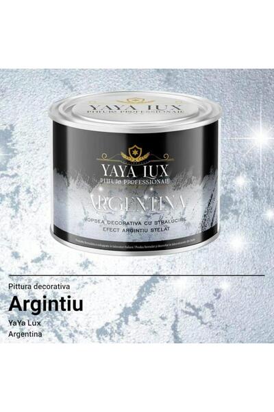 YaYa Color Vopsea Decorativă de Lux Argentina, Argintiu, cu Efect 3D Stelat, 0.5 Litri, Toro Decor