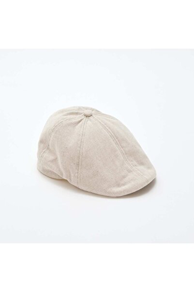 KIABI Cotton and Linen Newsboy Cap BEIGE