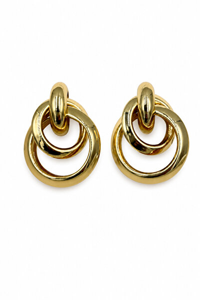 Jack Ferrero Yellow Color Interlocking Hoop Design Women's Earrings - Stylish...