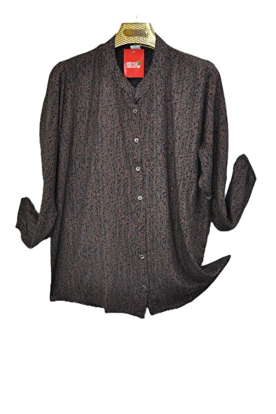 elma abone Plus Size Mother's Viscose Button-Up Shirt