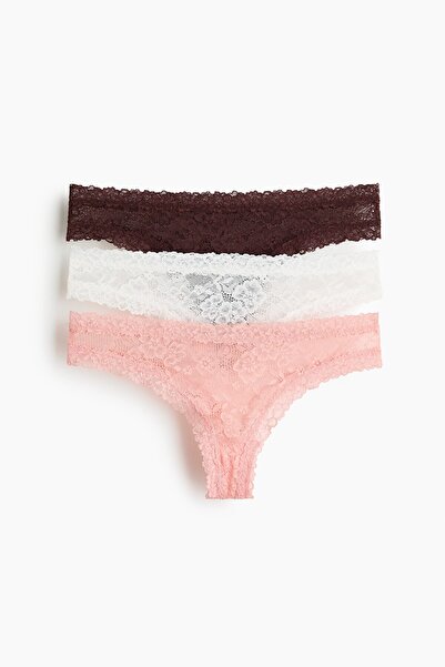 H&M 3'lü Dantel Brazilian Külot