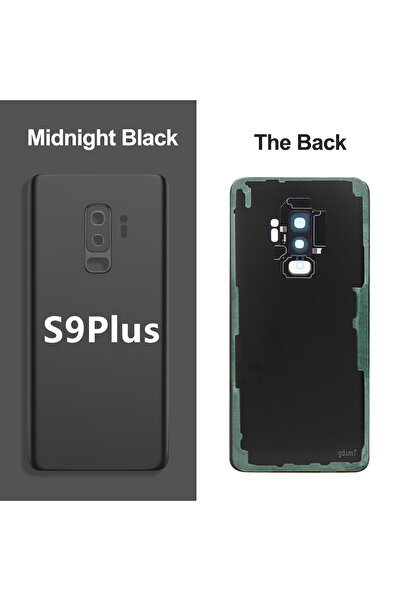 Choice5 غطاء خلفي أسود لبطارية S9 Plus، لوحة زجاجية خلفية، غطاء خلفي، عدسة كا...