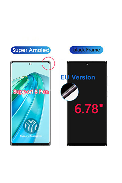 choice2 شاشة AMOLED جديدة بإطار أسود أوروبي لهاتف S24 Ultra، شاشة LCD تعمل با...