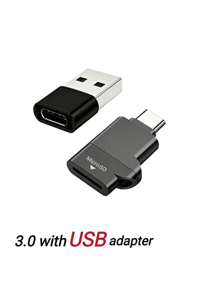 Choice Grey 3.0 2piece Type-C 3.0 Mini TF Card Reader External Storage Memory...