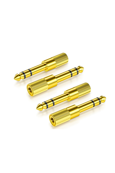 choice2 4pcs Jack 6.5 6.35mm Male Plug to 3.5mm Female Connector Gold Plating...