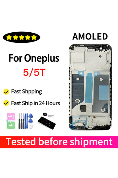 Choice1 5T Black With Frame AMOLED For 5T/5 LCD Display Touch Screen Digitize...