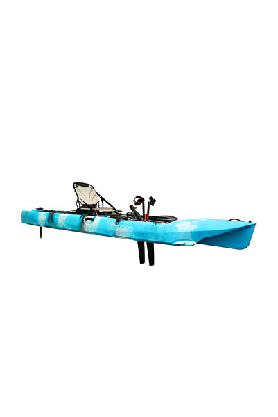 Vicking Kayak Sup Pro Tek Kişilik Pedallı Balıkçı Kanosu Mavi Kamuflaj