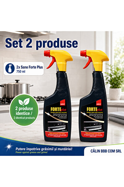 Sano Set 2 x Forte Plus Detergent Spumă pentru Curățare Bucătărie 750 ml – To...