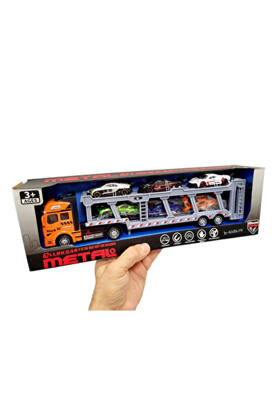 OME Mașini Metalice - Camion cu platformă + 6 Mașini de curse, Raliu