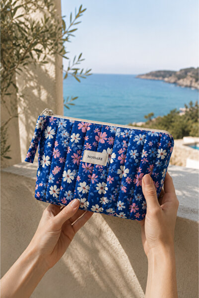 MOISARE Makeup Bag Quilted Organizer - Travel Cosmetic Organizer Zippered Mul...