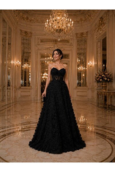 Gülcan Luxury 3D Boyutlu Çiçekli Nişanlık Abiye