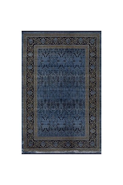 Artemis Halı Bella 06463B Lacivert Gold Viskon Akrilik Modern Vintage Salon H...