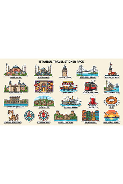 TELLGRAF Istanbul Themed Sticker Set (21X30 cm 1 Set)