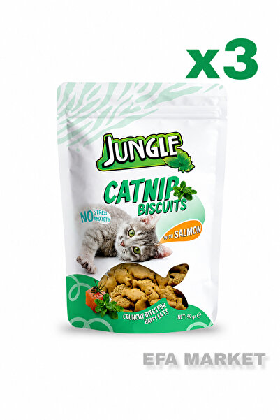 Jungle Kedi Bisküvi Maması Somonlu 40 Gr (3 Adet)