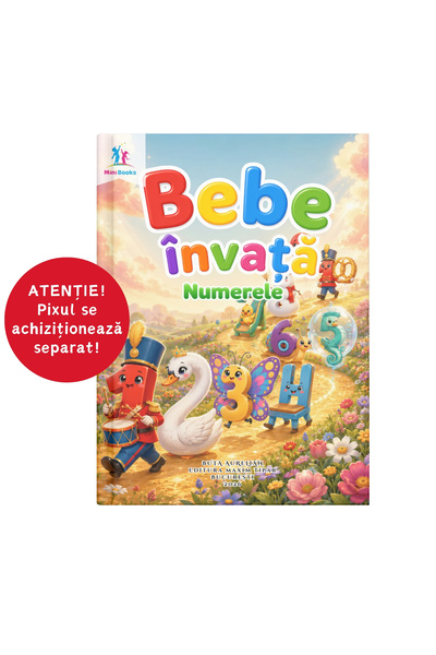 minibooks Bebe învață numerele – Carte interactivă cu sunete, 2–3 ani, FĂRĂ PIX