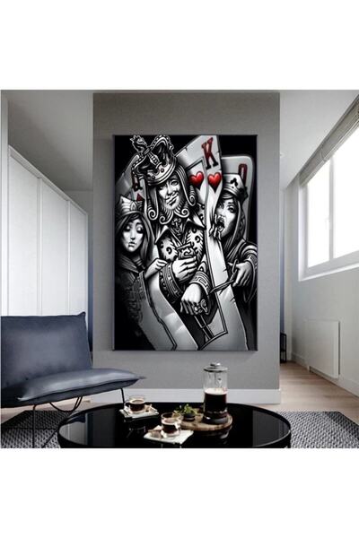 gurbaart King Of Cups HD Dijital Baskı Dikey Kanvas Tablo Ofis Oturma Odası Y...