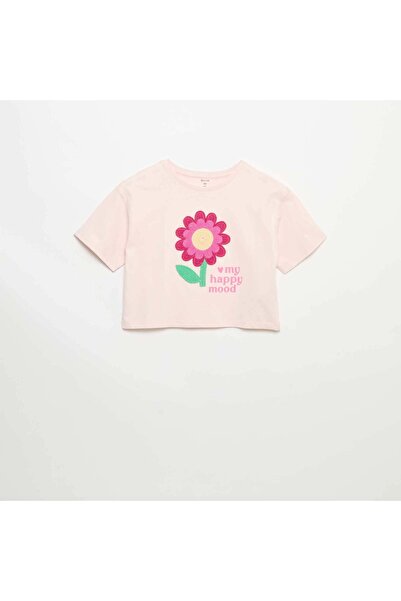 KIABI Short-sleeved T-shirt with embroidery PINK