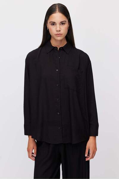 PAULMARK Women's Oversize Pocket Shirt