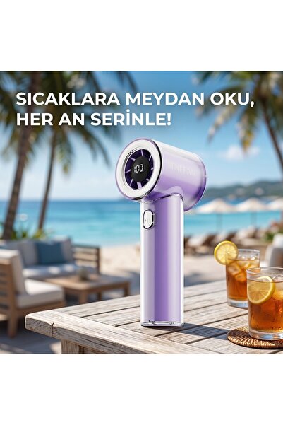 wiks Yüksek Hızlı Taşınabilir Mini Vantilatör, Şarj Edilebilir Şeffaf Tasarım