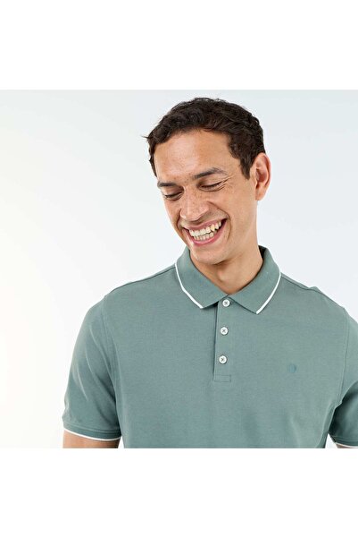 KIABI Cotton piqué polo shirt GREEN