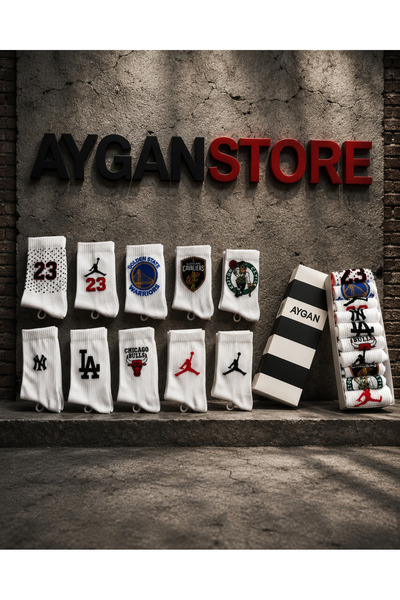 AyganStore 10 ÇİFT BEYAZ YENİ SEZON KOLEJ SPOR TENİS ÇORAPLAR 1O ADET
