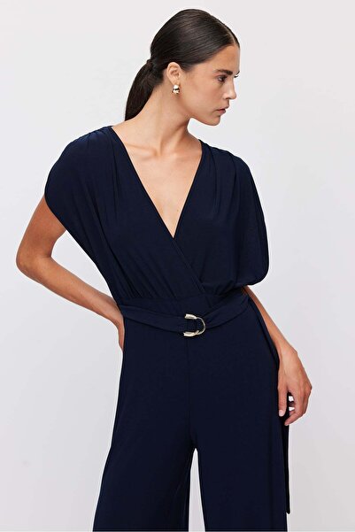 PAULMARK Women's Slit Wide Leg Jumpsuit