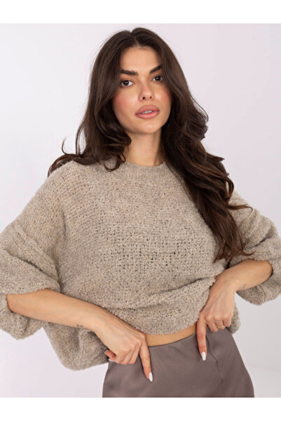 Italy Moda Women's Sweater, ITALY MODA, Acrylic, 3/4 Sleeve, Beige, model IT-...