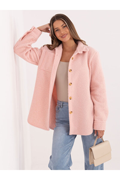rue parıs Women's Jacket, RUE PARIS, Polyester, Long Sleeve, Light Pink, mode...