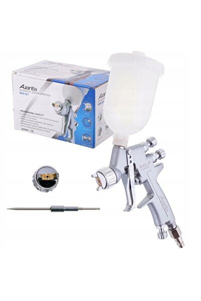 AUARİTA Mini pistol de vopsit HVLP - duze de 0.8 și 1.2mm, rezervor de 250ml