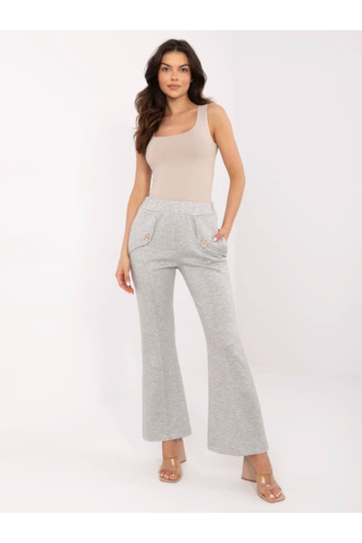 Italy Moda Women's Pants, ITALY MODA, Polyester, Melange, Gray, model DHJ-SP-...