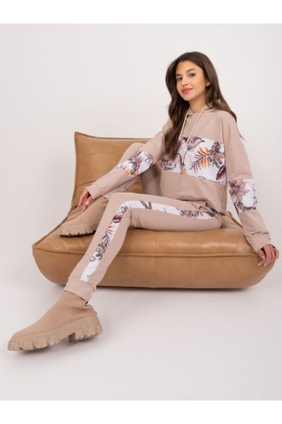 Relevance Compleu Dama Maneca lunga, Floral, RELEVANCE, Bej Casual Model RV-K...
