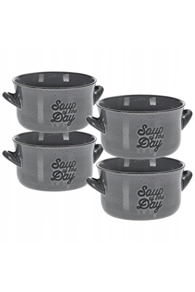 Siaki Collection 4x Bol pentru supă/găluște, cu mânere, 600ml