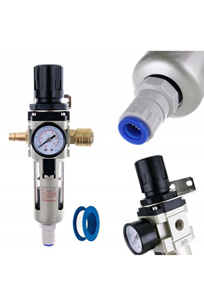 TC Technic Filtru 20µm Reductor de presiune aer Deshidrator 1/4 " cu racordur...