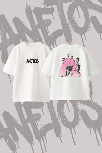 Anetos Ariana Grande_57 Design Back Printed Cotton White Oversize T-Shirt