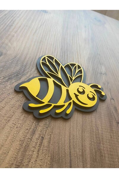 Vuslat Hediyelik Bee Coaster Yellow Black (12X11 cm)