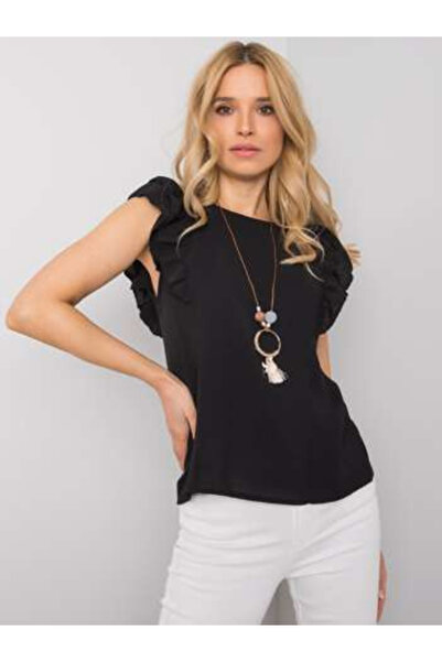 Och Bella Bluza Dama, Och Bella, Poliester, Maneca scurta, Negru, model TW-BZ...