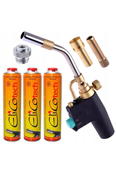 TC Technic Arzător pe gaz MAPP cu piezo, 3 arzătoare, adaptor turbo vortex, 3...