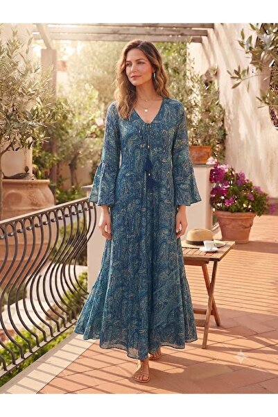 AYASOFYA OTANTIK Women's Indian Ethnic Authentic Patterned Flounce Sleeve Lon...
