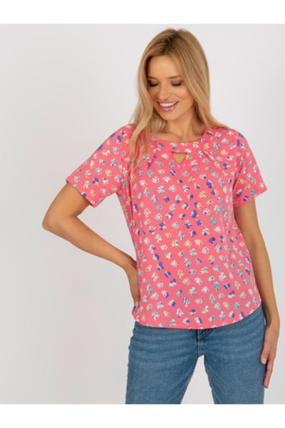 LAKERTA Bluza Dama, LAKERTA, Poliester, Maneca scurta, Coral, model LK-BZ-507...
