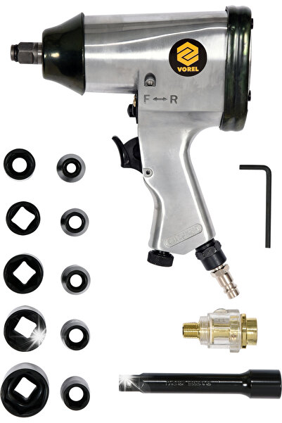 Vorel Cheie pneumatică, cu impact, 1/2'', cu capete, 16 bucăți.