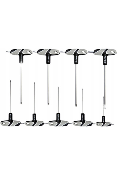 yato Set complet de chei Torx cu mâner T10-T50, 9 bucăți.