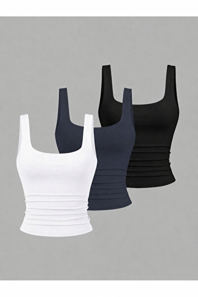 MS HAMİLE İÇ GİYİM Women's Zero Sleeve Body 3-Piece Set
